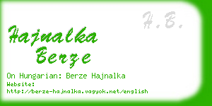 hajnalka berze business card